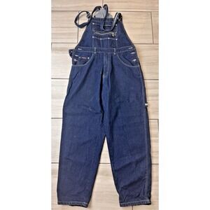 Y2K Impaq Bib Overalls Denim Jeans Vintage Baggy Hip-Hop Skater Rave Size XL 90s